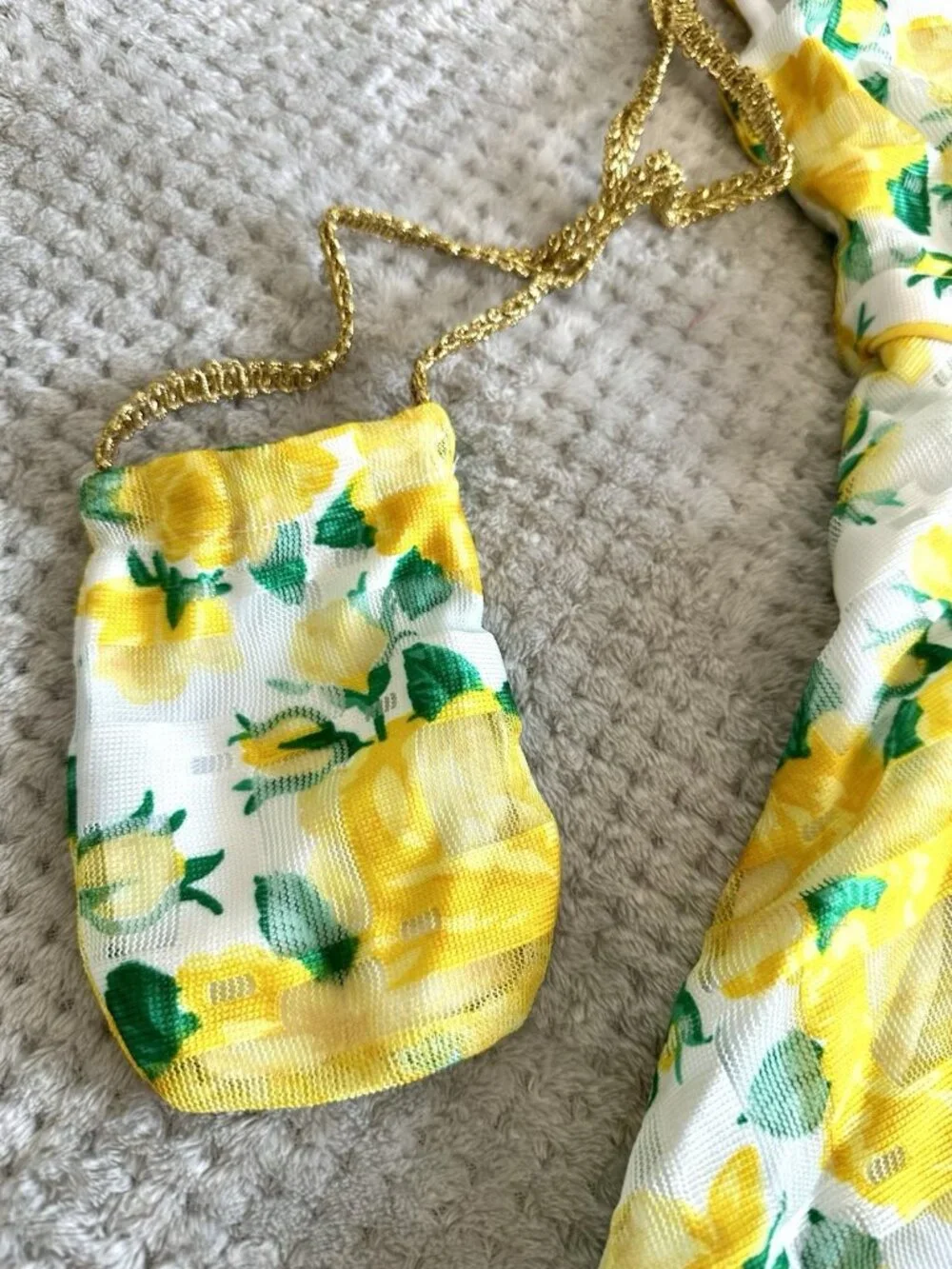 Girls Size 6 Yellow Floral High Low Dress Purse 2 Piece Set NWT 0526